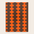 Retro Ogee A-Go-Go Vertical Stripes Pop Pattern in 70s Orange and Dark Brown Notebook Gallery Image 4