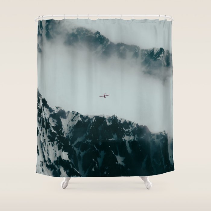 Flying Above Mountains Shower Curtain Gallery Image 1
