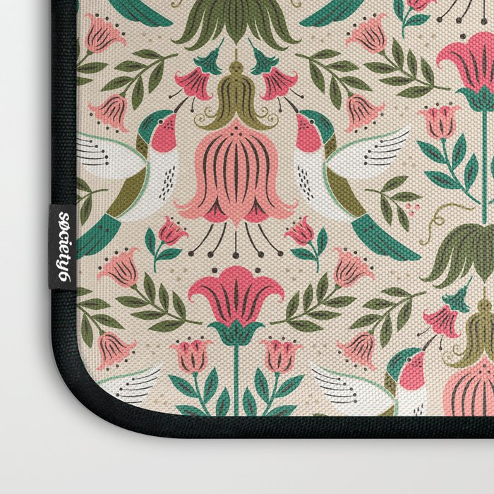 Hummingbirds - Green and Pink Laptop Sleeve Gallery Image 3