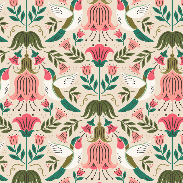 Hummingbirds - Green and Pink Coffee Mug Gallery Image 2