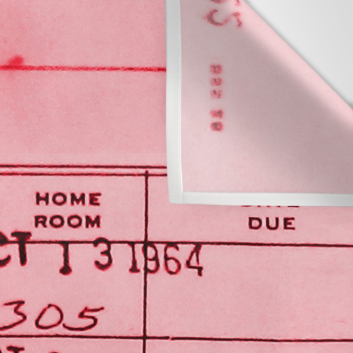 Library Card 23322 Pink Wall Tapestry Gallery Image 3