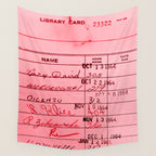 Library Card 23322 Pink Wall Tapestry Gallery Image 4