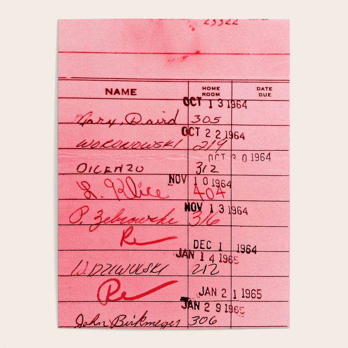Library Card 23322 Pink Poster Gallery Image 4