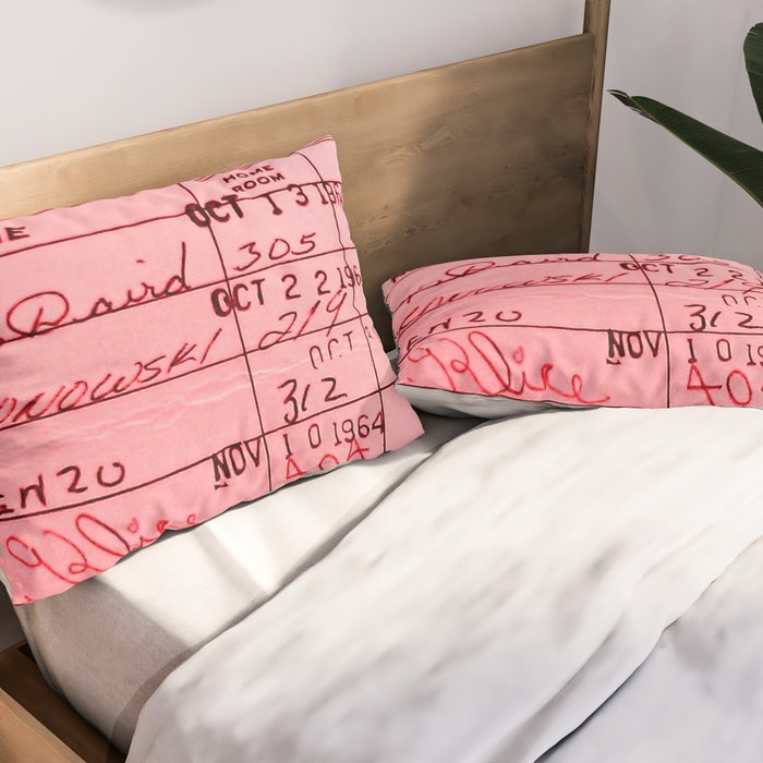 Library Card 23322 Pink Pillow Sham Gallery Image 2