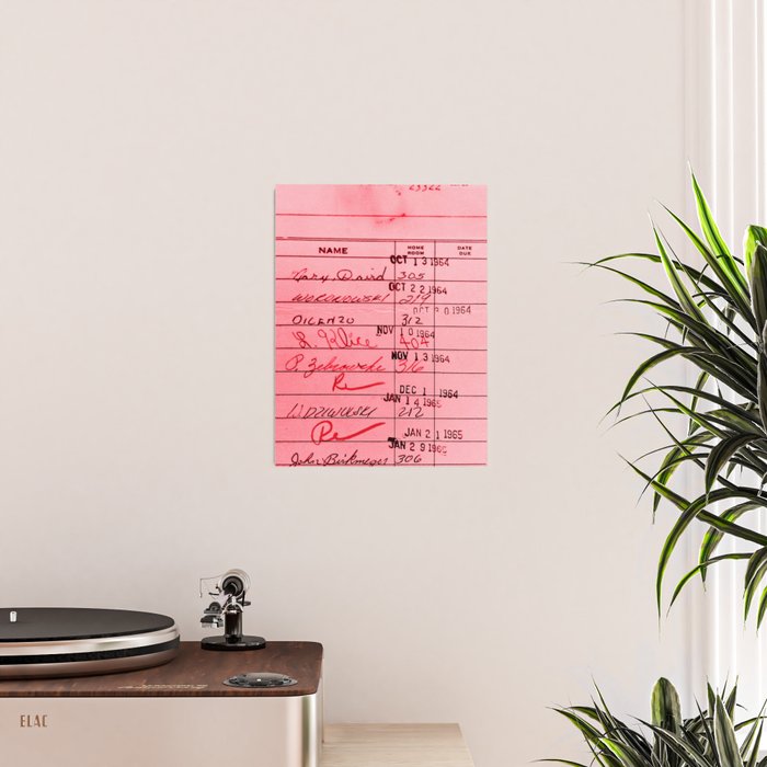 Library Card 23322 Pink Poster Gallery Image 2