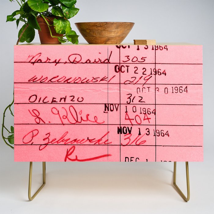 Library Card 23322 Pink Credenza Gallery Image 1