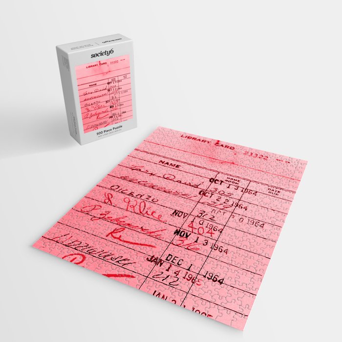 Library Card 23322 Pink Jigsaw Puzzle Gallery Image 2