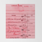 Library Card 23322 Pink Throw Blanket Gallery Image 2