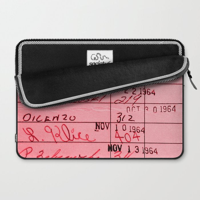 Library Card 23322 Pink Laptop Sleeve Gallery Image 2