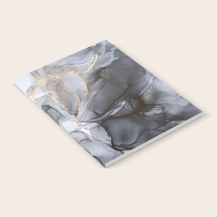 Calm but Dramatic Light Monochromatic Black & Grey Abstract Notebook Gallery Image 2