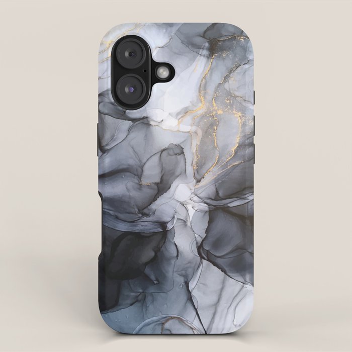 Calm but Dramatic Light Monochromatic Black & Grey Abstract iPhone Case Gallery Image 1