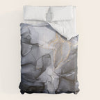 Calm but Dramatic Light Monochromatic Black & Grey Abstract Comforter Gallery Image 6