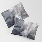 Calm but Dramatic Light Monochromatic Black & Grey Abstract Pillow Sham Gallery Image 3