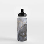 Calm but Dramatic Light Monochromatic Black & Grey Abstract Water Bottle Gallery Image 2