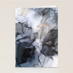Calm but Dramatic Light Monochromatic Black & Grey Abstract Stationery Card Gallery Image 2