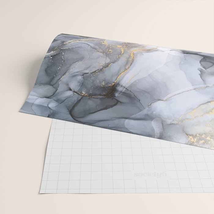 Calm but Dramatic Light Monochromatic Black & Grey Abstract Wrapping Paper Gallery Image 2