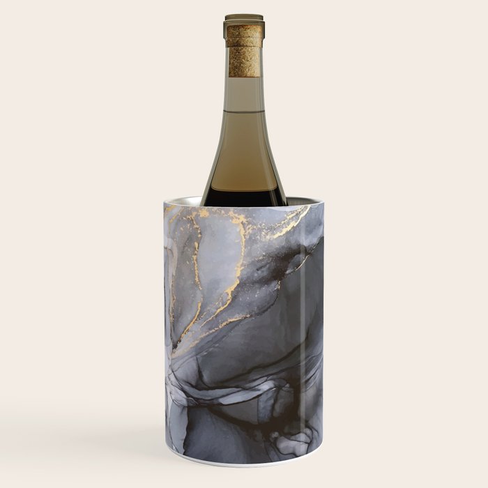 Calm but Dramatic Light Monochromatic Black & Grey Abstract Wine Chiller Gallery Image 3
