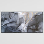 Calm but Dramatic Light Monochromatic Black & Grey Abstract Desk Mat Gallery Image 3