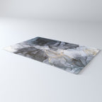 Calm but Dramatic Light Monochromatic Black & Grey Abstract Rug Gallery Image 3