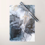 Calm but Dramatic Light Monochromatic Black & Grey Abstract Wrapping Paper Gallery Image 1