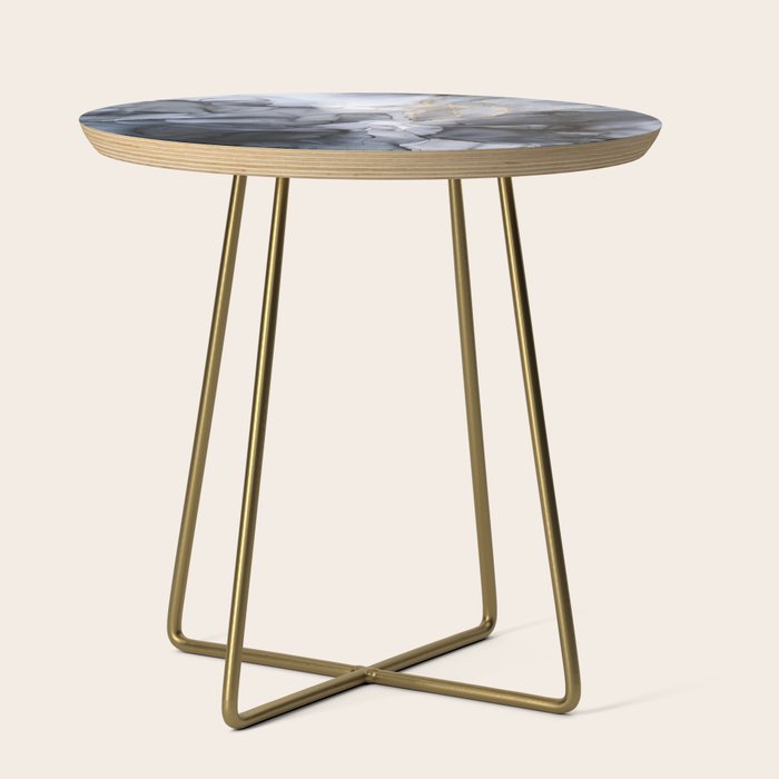 Calm but Dramatic Light Monochromatic Black & Grey Abstract Side Table Gallery Image 1