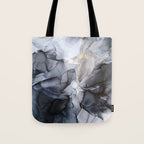 Calm but Dramatic Light Monochromatic Black & Grey Abstract Tote Bag Gallery Image 1