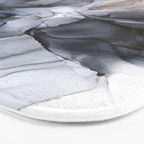 Calm but Dramatic Light Monochromatic Black & Grey Abstract Bath Mat Gallery Image 3