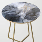Calm but Dramatic Light Monochromatic Black & Grey Abstract Side Table Gallery Image 2