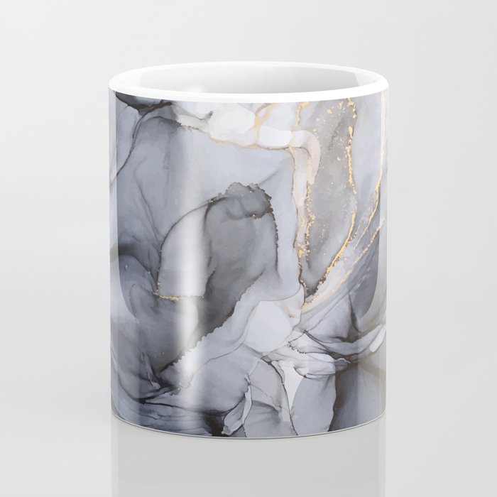 Calm but Dramatic Light Monochromatic Black & Grey Abstract Coffee Mug Gallery Image 4