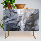Calm but Dramatic Light Monochromatic Black & Grey Abstract Credenza Gallery Image 1