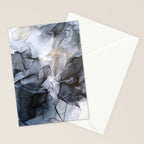 Calm but Dramatic Light Monochromatic Black & Grey Abstract Stationery Card Gallery Image 2