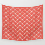 Bows & Ribbons Pattern XIII Bright Red Wall Tapestry Gallery Image 4