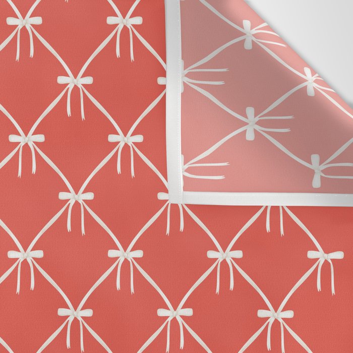 Bows & Ribbons Pattern XIII Bright Red Wall Tapestry Gallery Image 3
