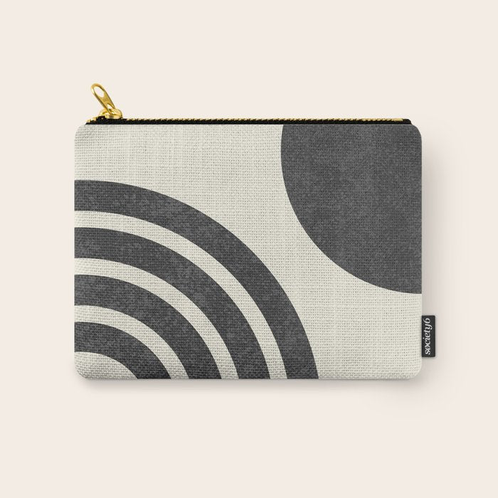 Mid Century Modern - Sun and Rainbow black and white Carry All Pouch Gallery Image 1
