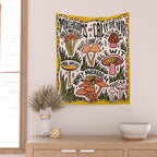Mushrooms of California Wall Tapestry Gallery Image 2