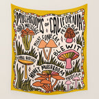 Mushrooms of California Wall Tapestry Gallery Image 4
