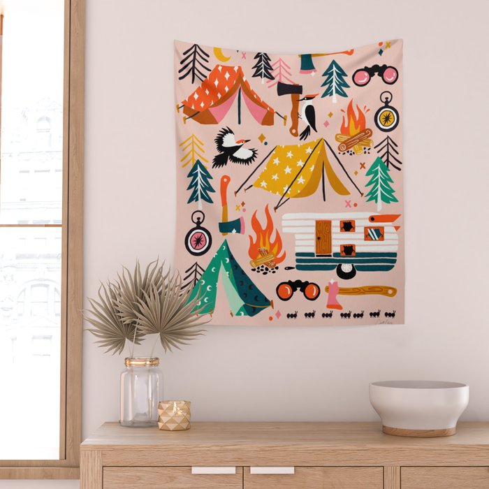Camping Kit - Blush Palette Wall Tapestry Gallery Image 2