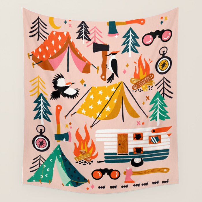 Camping Kit - Blush Palette Wall Tapestry Gallery Image 4
