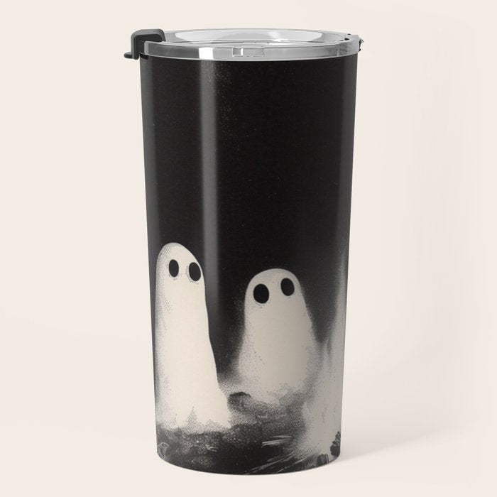Cute Spooky Ghost Camping Travel Mug Gallery Image 3