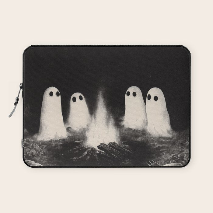 Cute Spooky Ghost Camping Laptop Sleeve Gallery Image 1