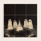 Cute Spooky Ghost Camping Wood Wall Art Gallery Image 1