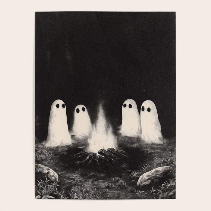 Cute Spooky Ghost Camping Poster Gallery Image 4