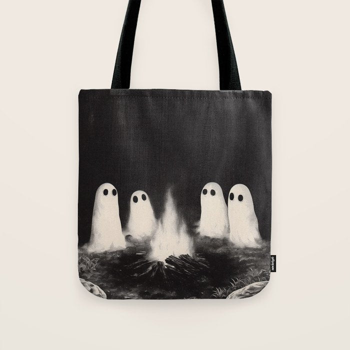 Cute Spooky Ghost Camping Tote Bag Gallery Image 1