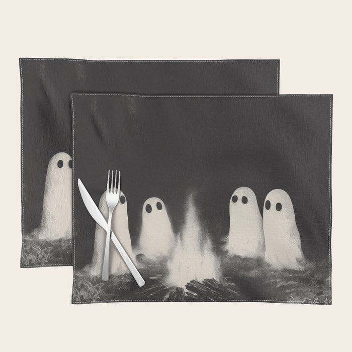 Cute Spooky Ghost Camping Placemat Gallery Image 1