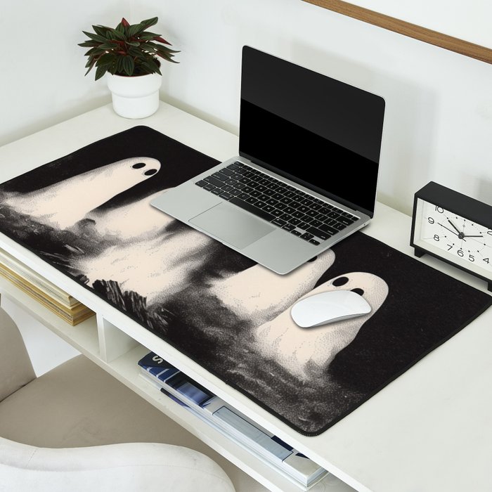 Cute Spooky Ghost Camping Desk Mat Gallery Image 2
