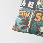 Vintage Surfing Poster Pillow Sham Gallery Image 4