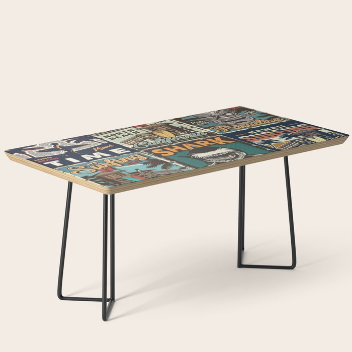 Vintage Surfing Poster Coffee Table Gallery Image 1