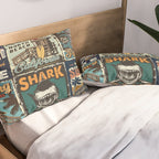 Vintage Surfing Poster Pillow Sham Gallery Image 2