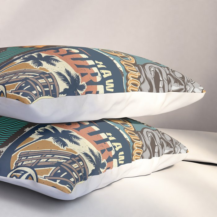 Vintage Surfing Poster Pillow Sham Gallery Image 3