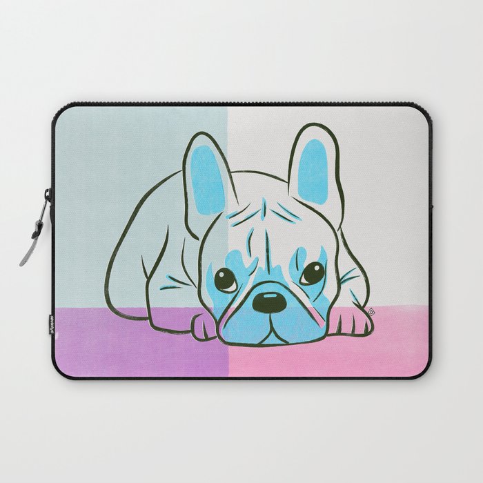 Adorable French Bulldog Puppy Artwork Laptop Sleeve Gallery Image 1